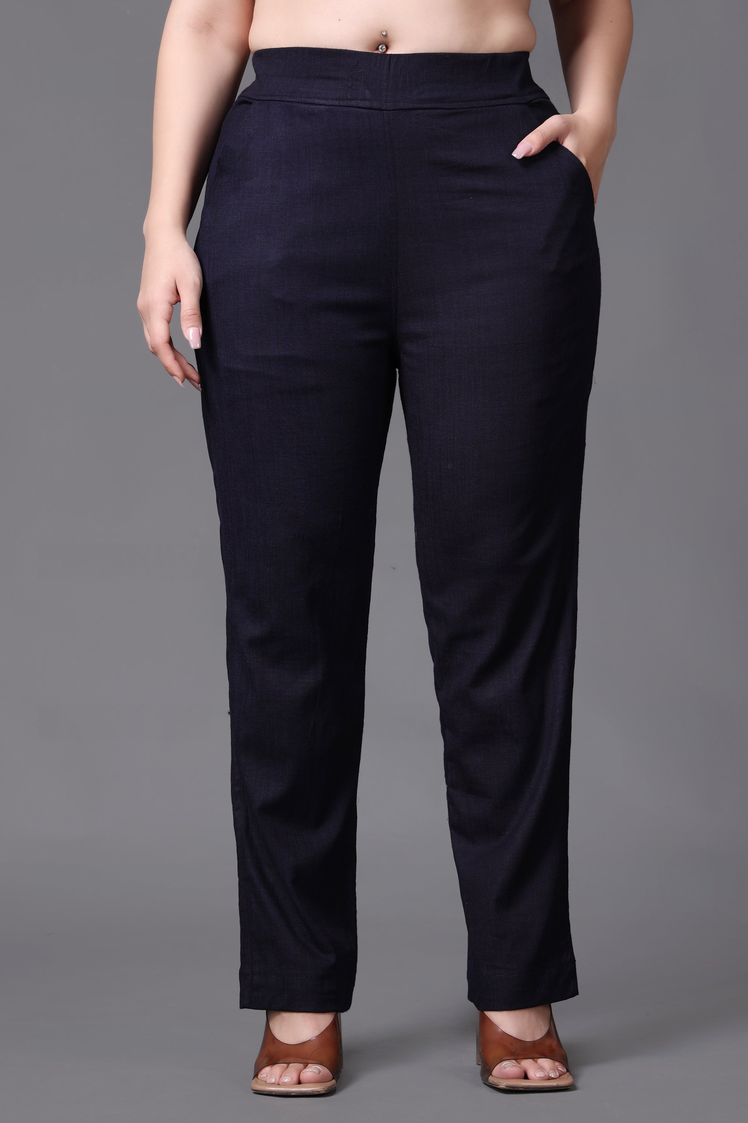 Dickies Pants: Women's FP321 DN Dark Navy Relaxed Fit Cotton Stretch Pants